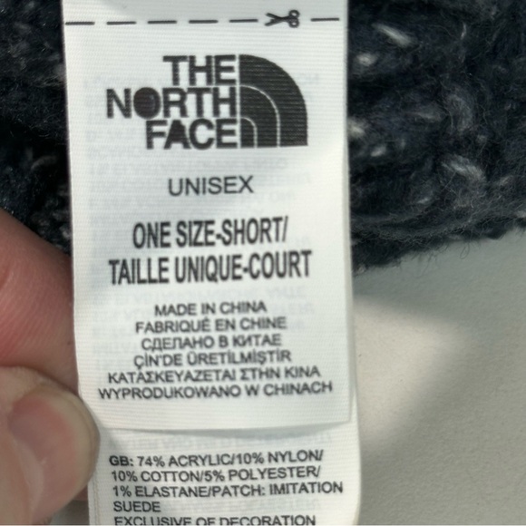 The North Face Blue Lined Cable Knit Beanie Unisex One-Size Outdoors Cozy - Picture 5 of 8